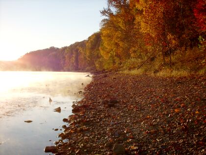 picture looking east along the Lake Monroe shoreline