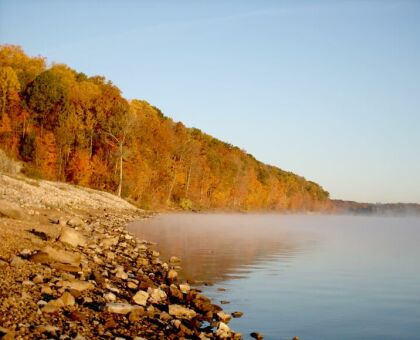 picture looking west along the Lake Monroe shoreline